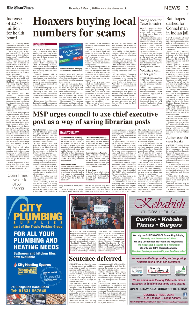 The Oban Times & Lochaber Times Preview Pages