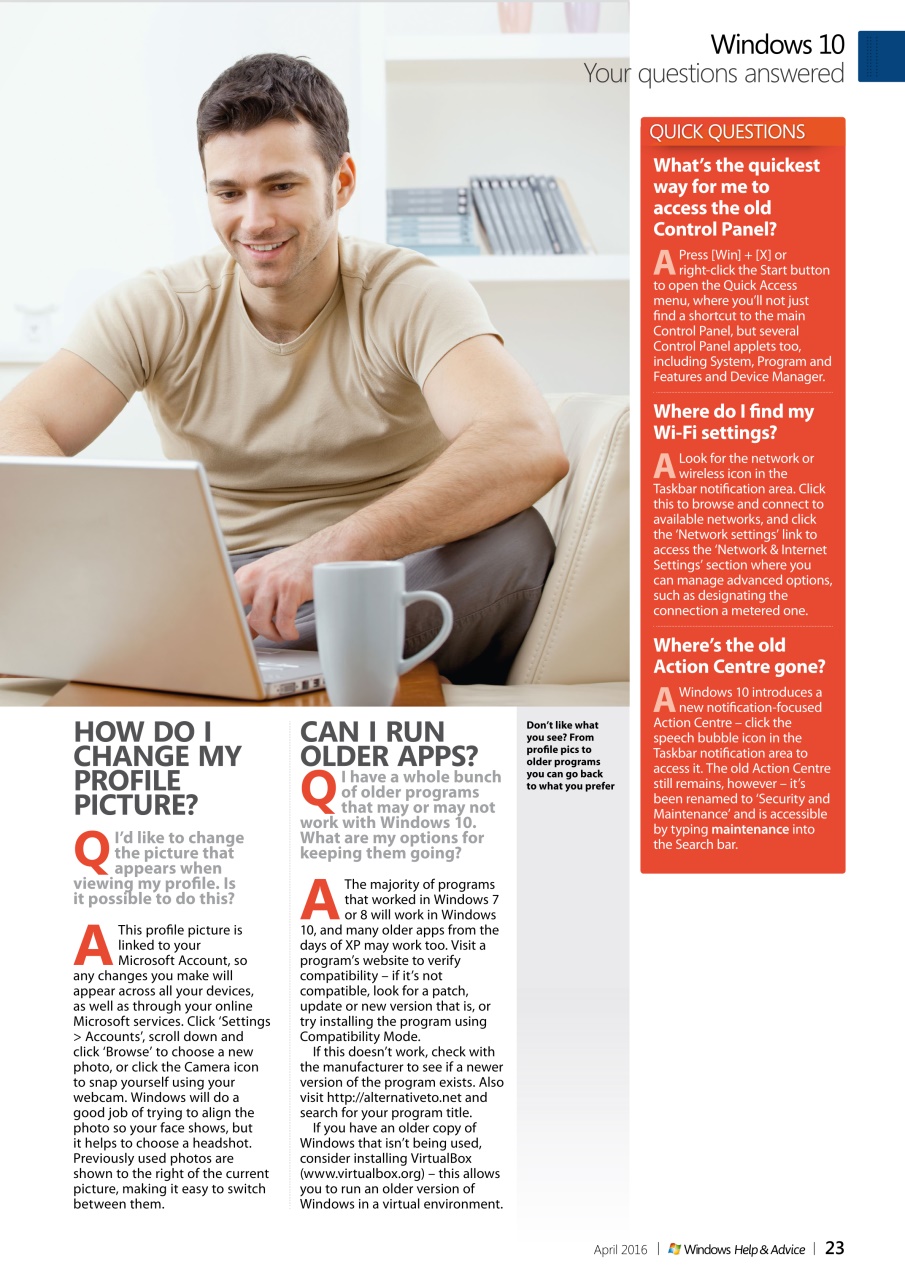 Windows Help & Advice Preview Pages
