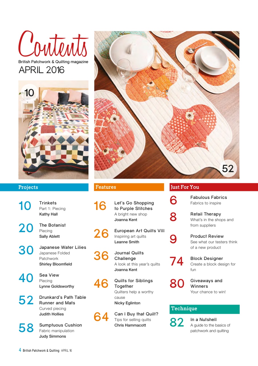 Patchwork and Quilting Preview Pages