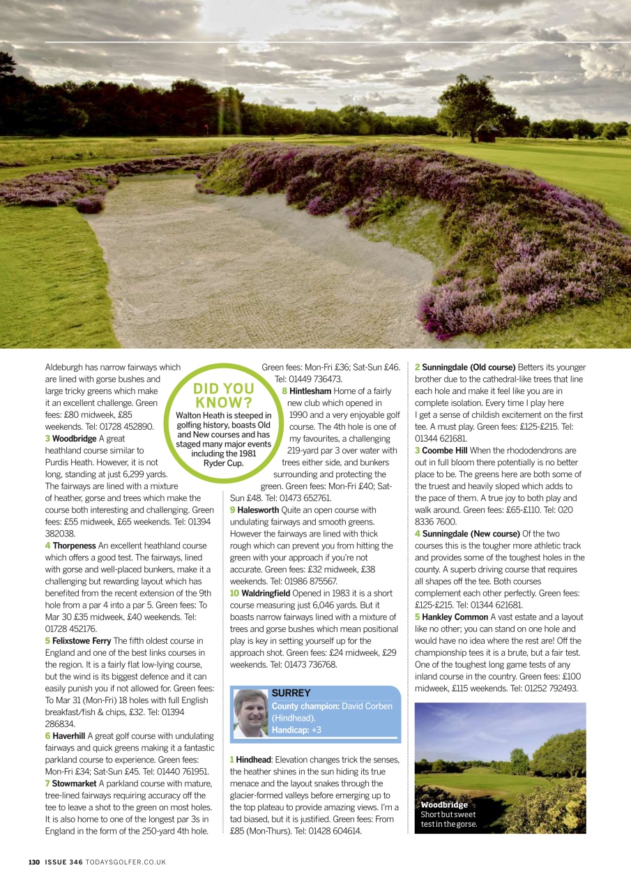 Today's Golfer Preview Pages