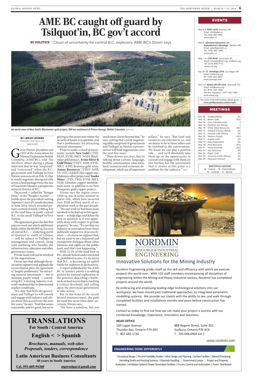 The Northern Miner Preview Pages