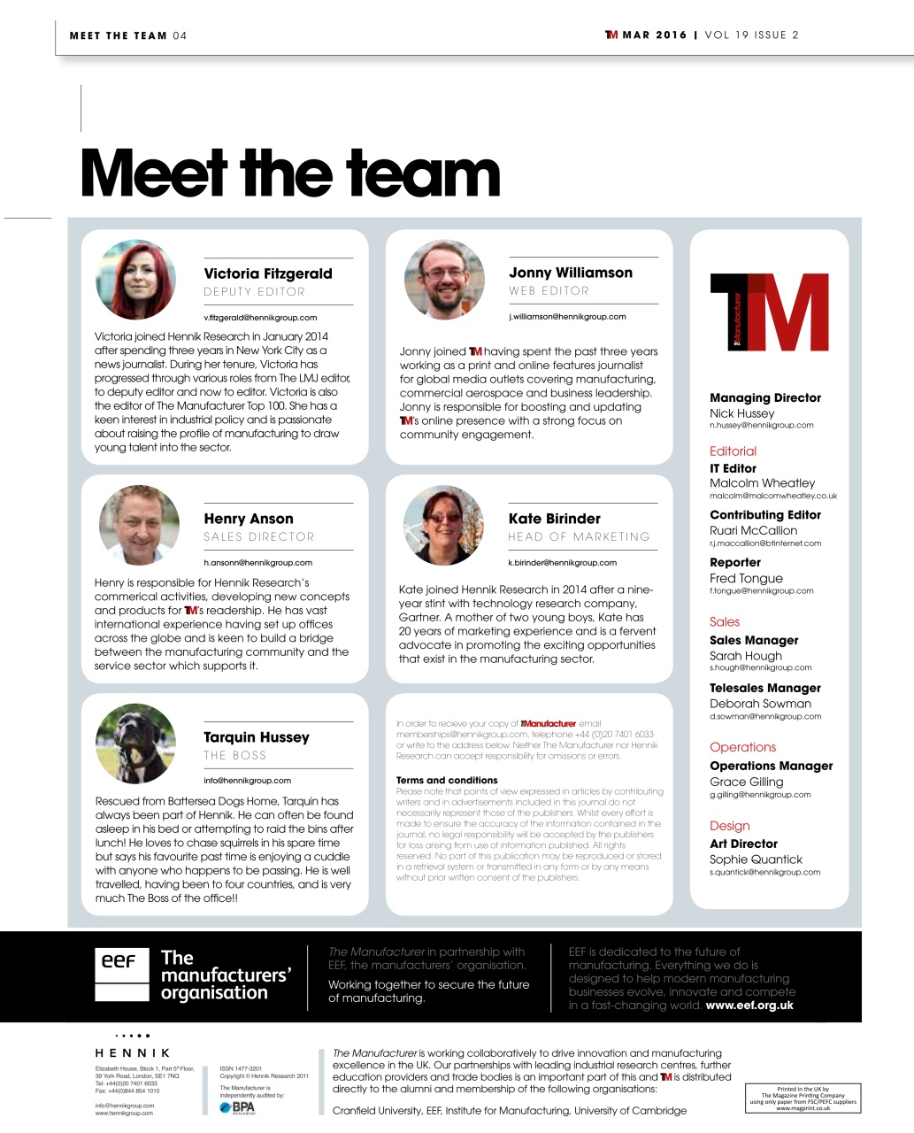 The Manufacturer Preview Pages