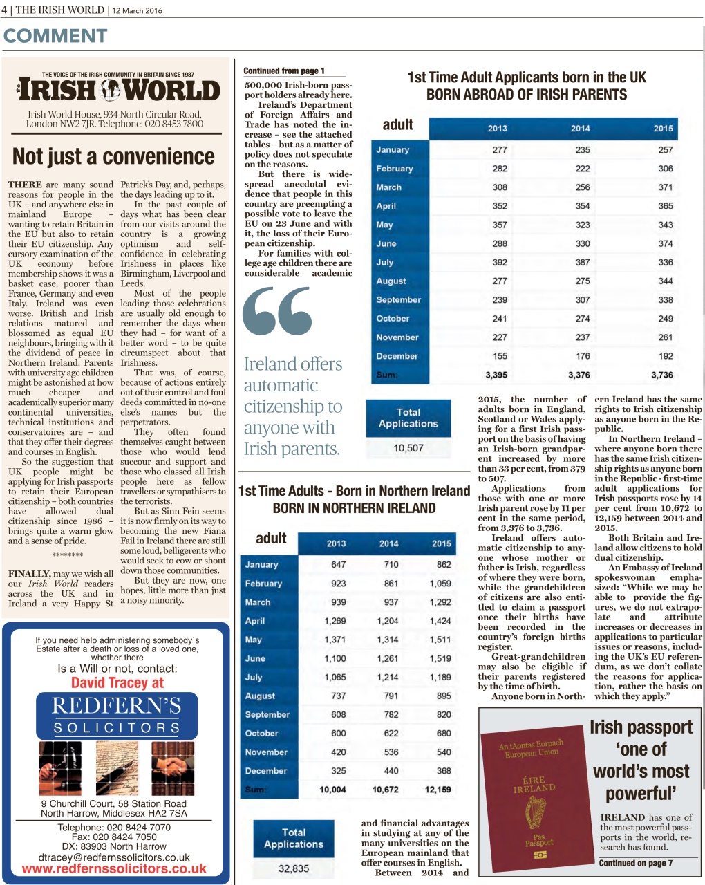 Irish World Preview Pages