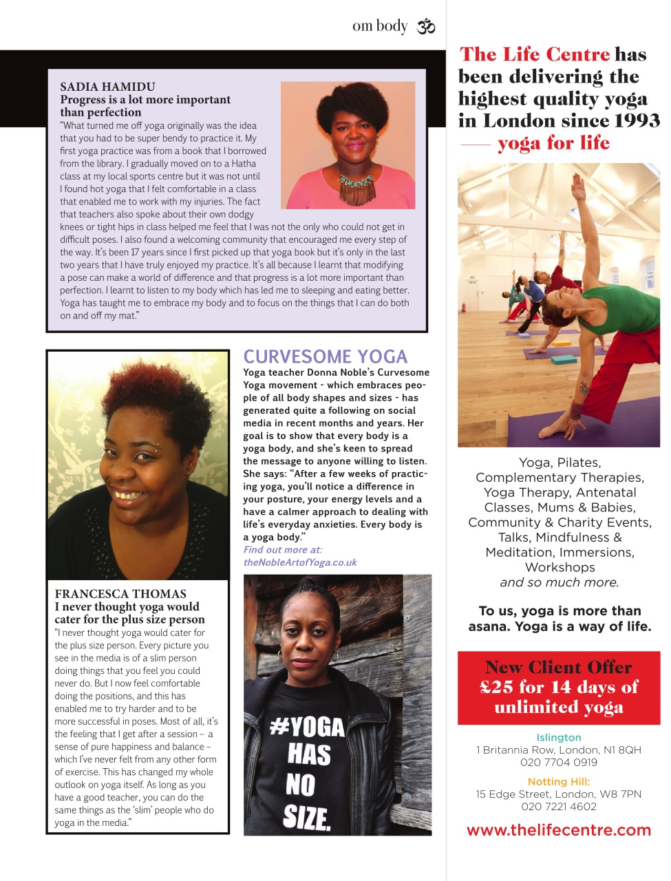 OM Yoga Magazine Preview Pages