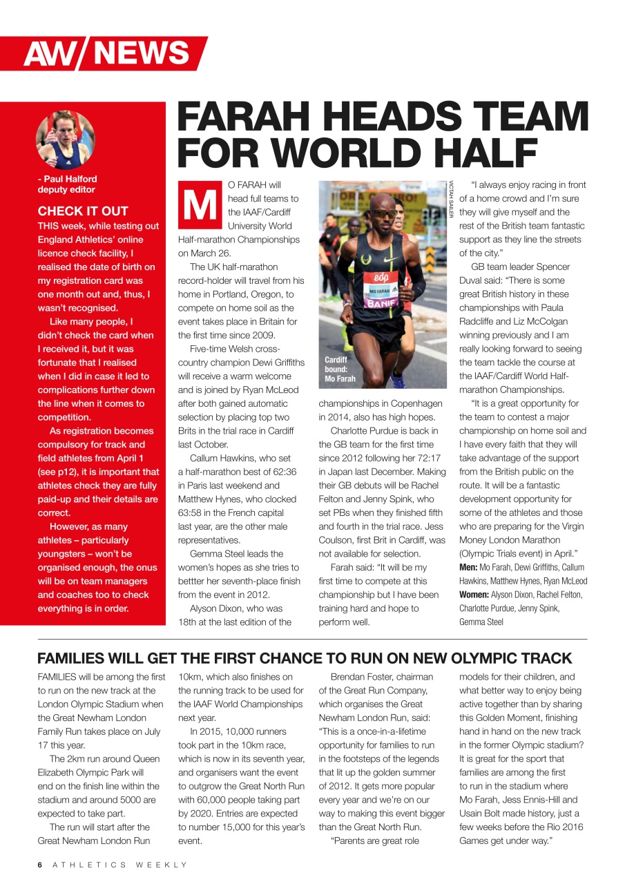 AW – Athletics Weekly Magazine Preview Pages