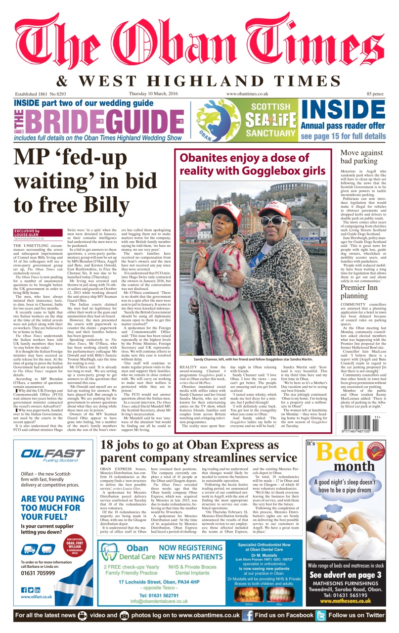 The Oban Times & Lochaber Times Preview Pages