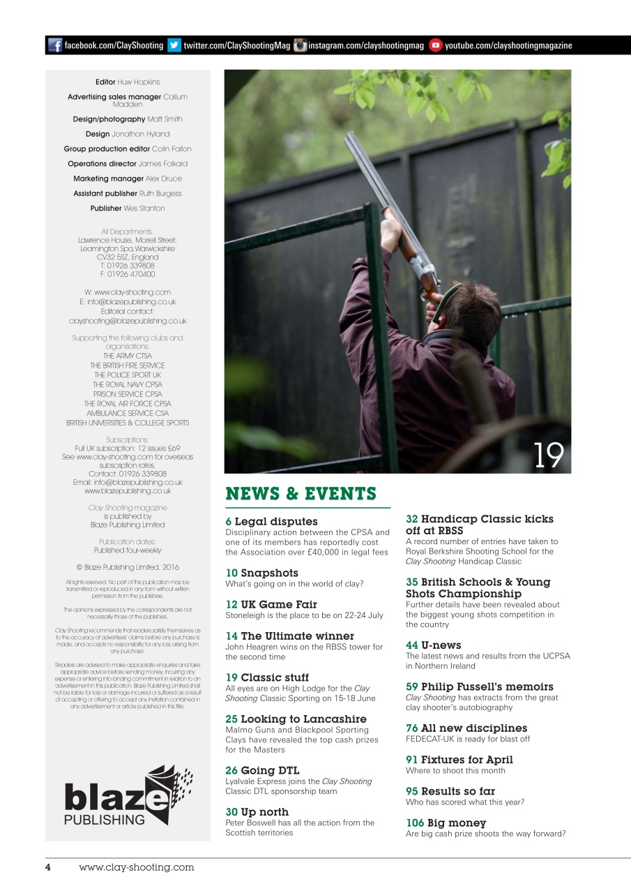 Clay Shooting Preview Pages