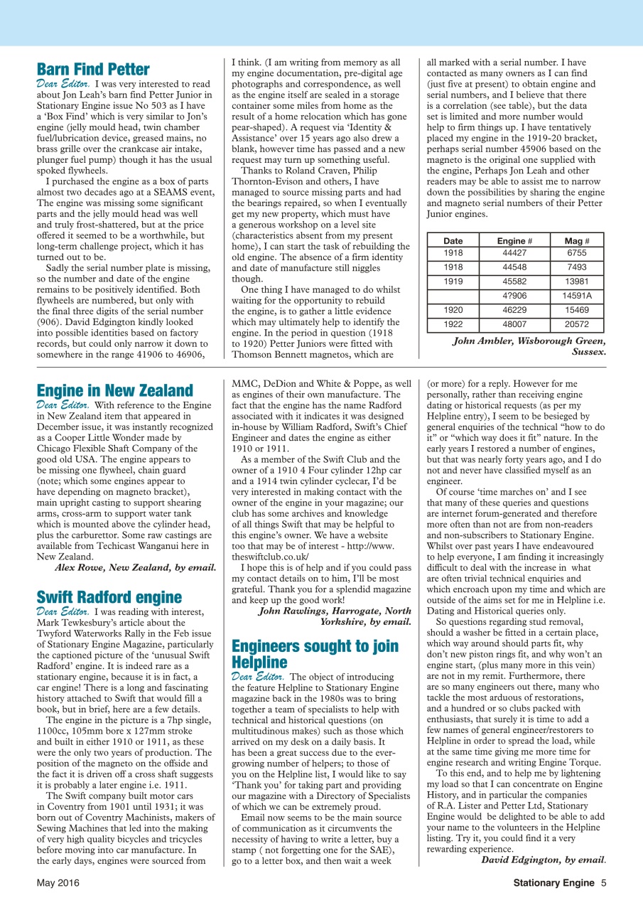 Stationary Engine Preview Pages