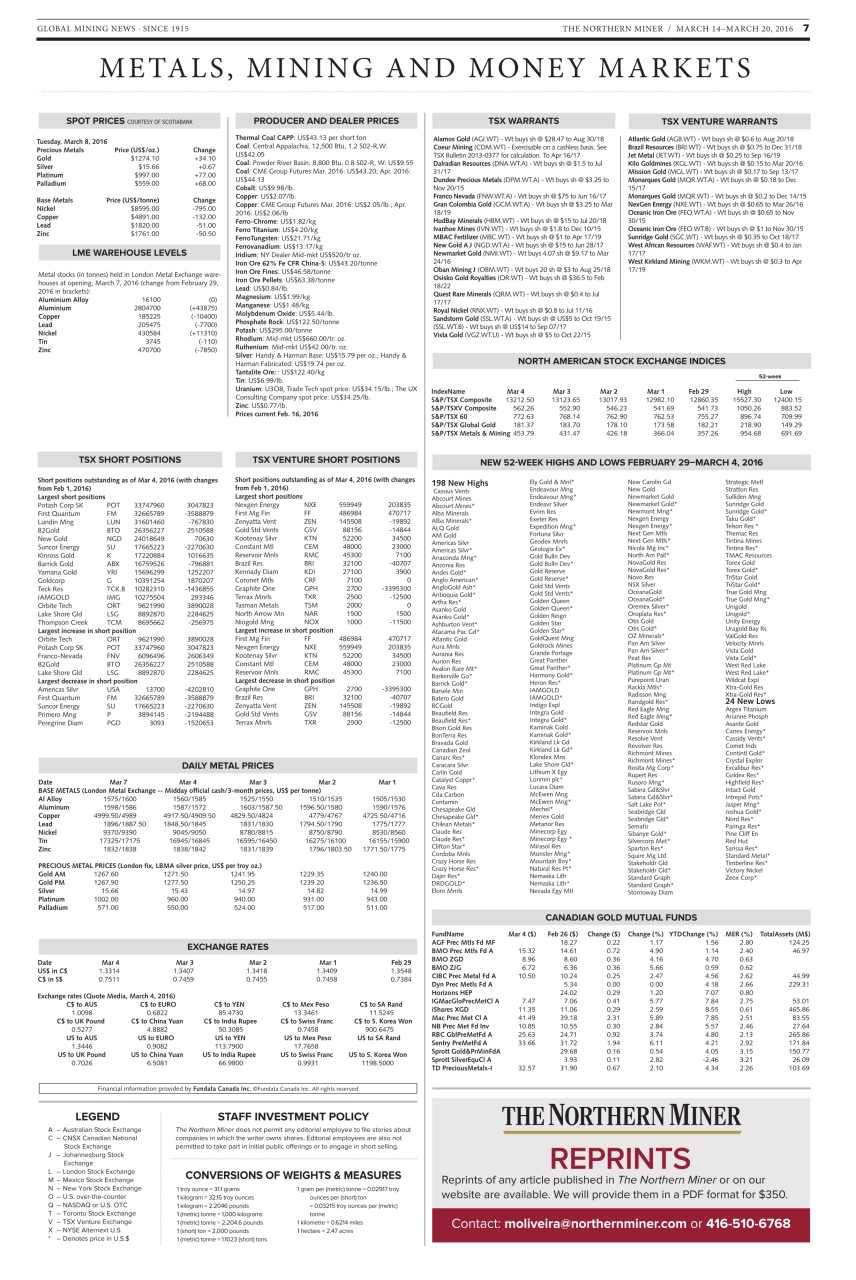 The Northern Miner Preview Pages