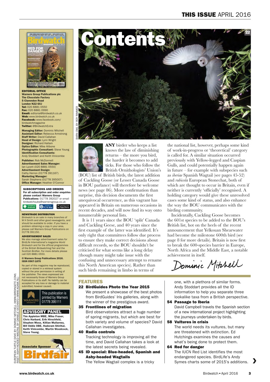 Birdwatch Magazine Preview Pages