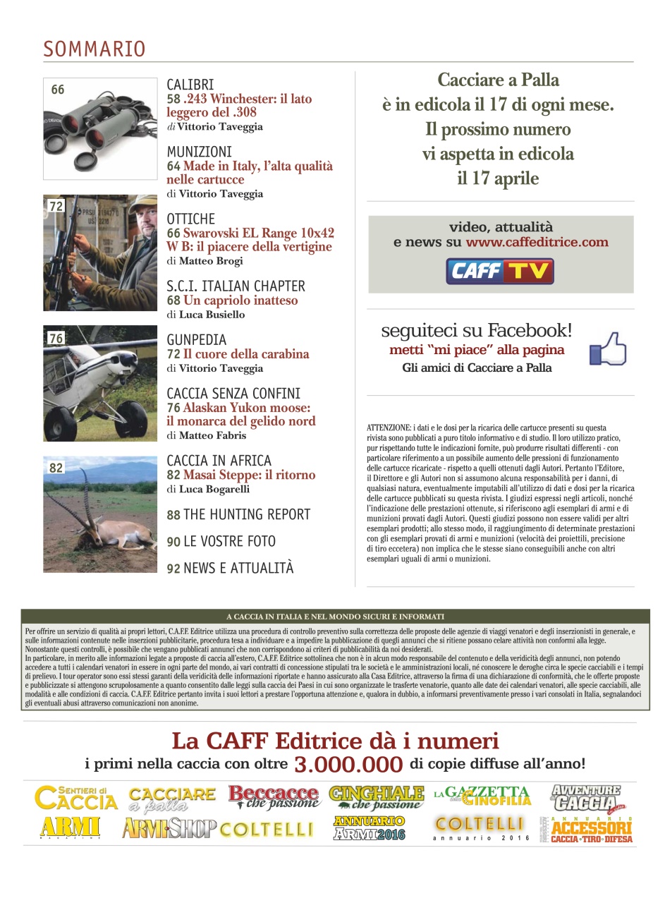 Caccia Magazine Preview Pages
