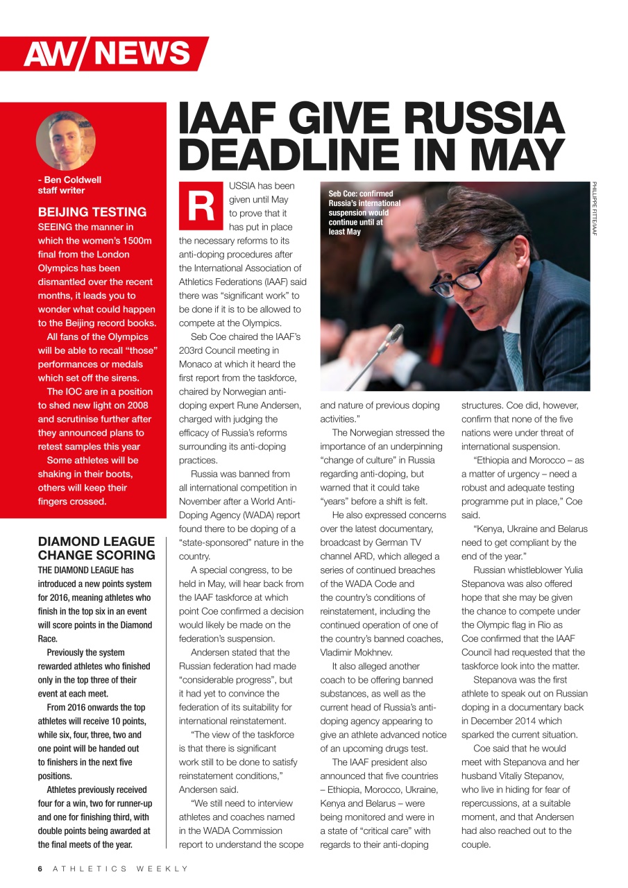 AW – Athletics Weekly Magazine Preview Pages