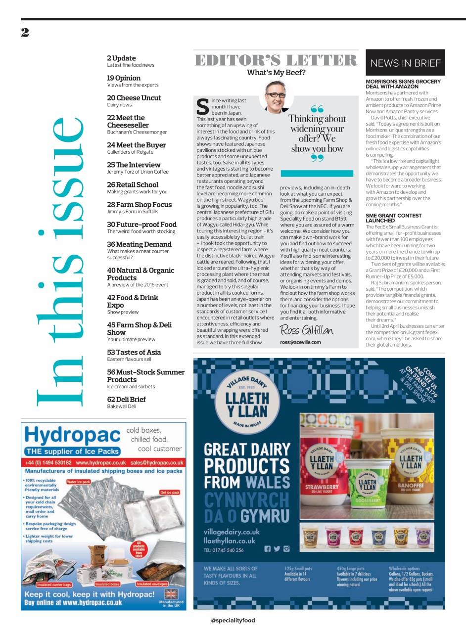 Speciality Food Preview Pages