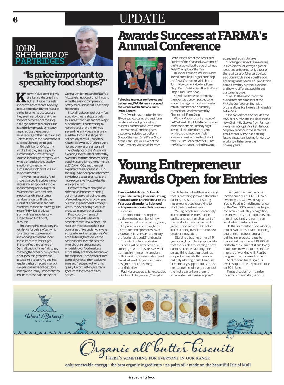 Speciality Food Preview Pages