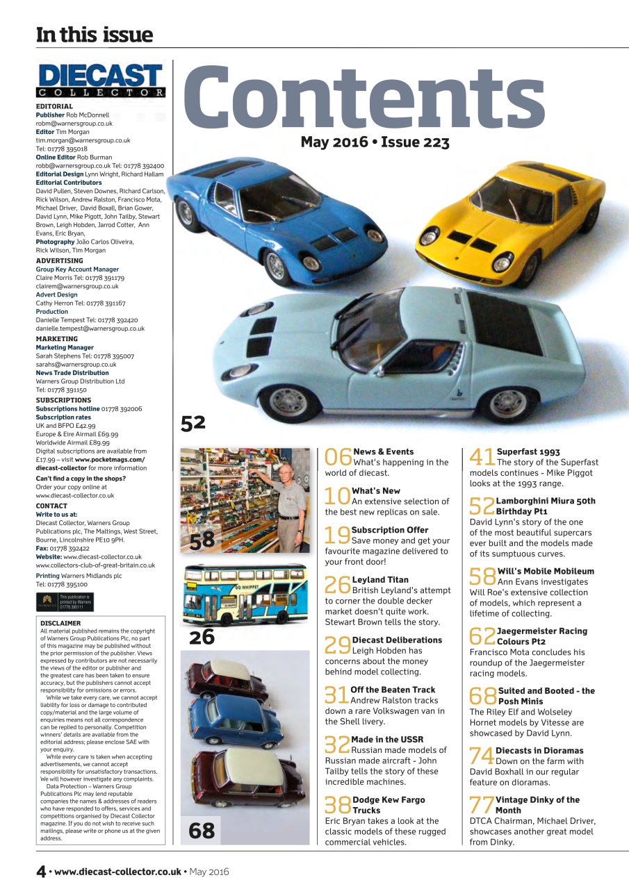 Diecast Collector Preview Pages