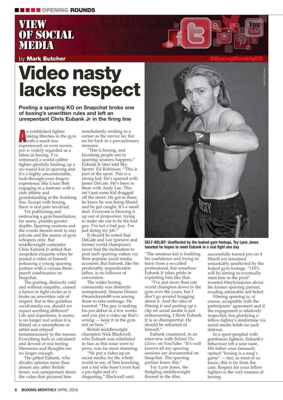 Boxing Monthly Preview Pages