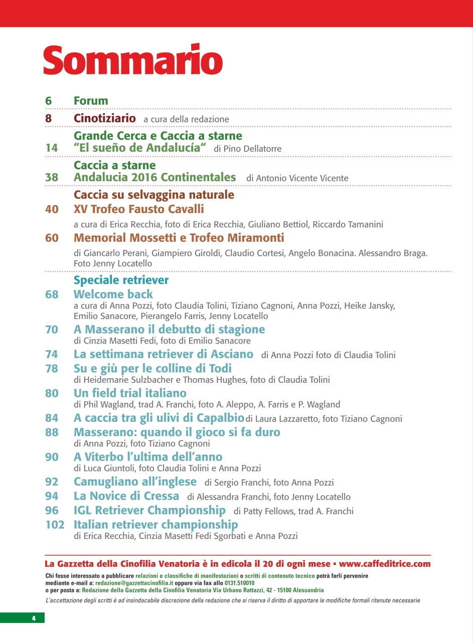 La Gazzetta Della Cinofilia Venatoria Preview Pages