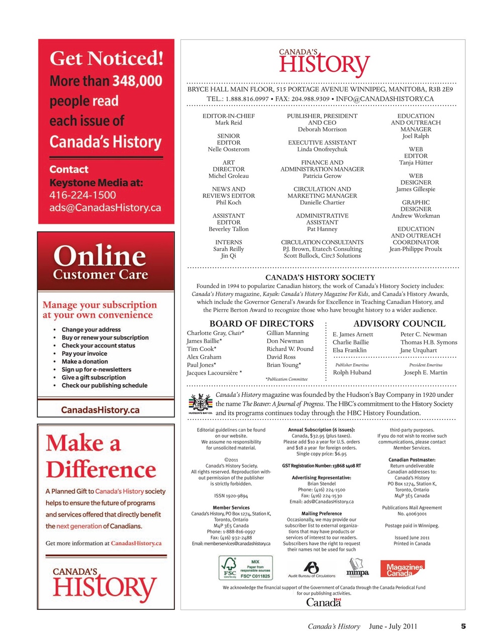 Canada's History Preview Pages