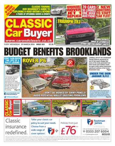 Classic Car Buyer issue No. 323 Budget Benefits Brooklands