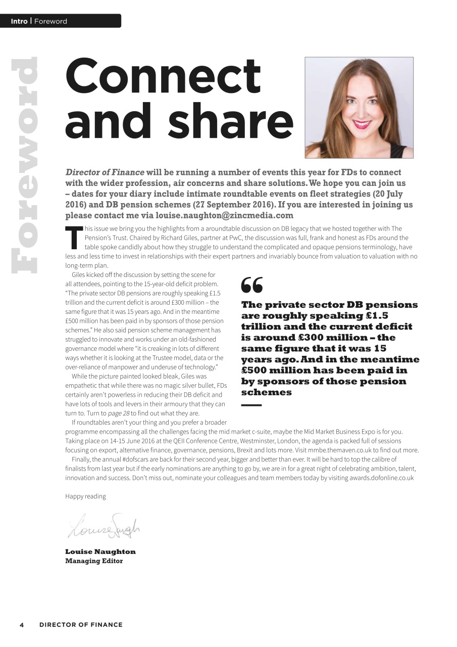 Director of Finance Preview Pages