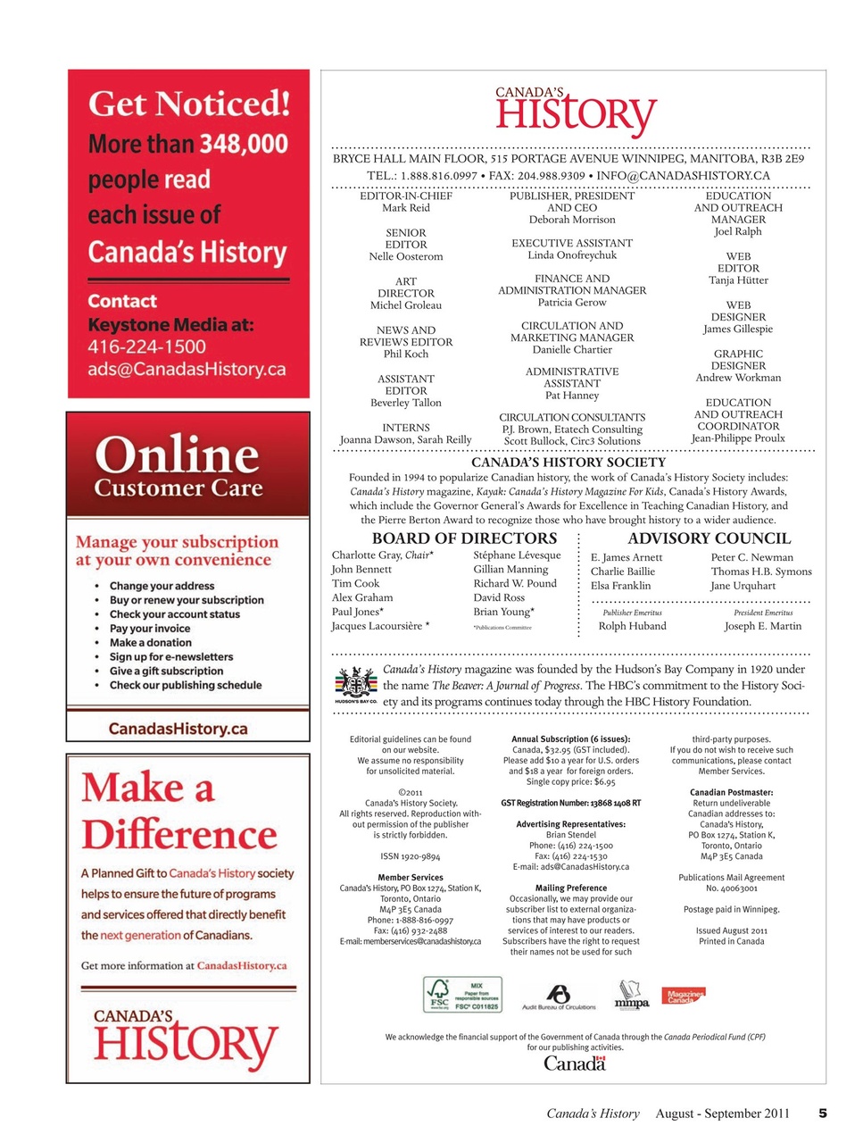 Canada's History Preview Pages