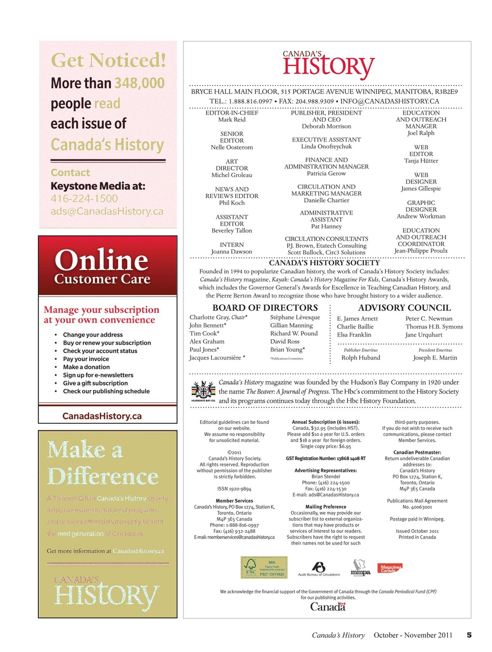 Canada's History Preview Pages