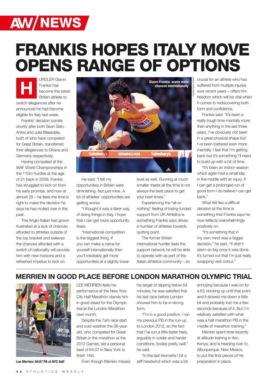 AW – Athletics Weekly Magazine Preview Pages