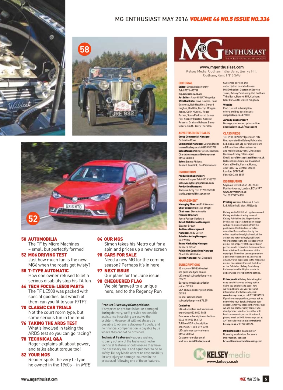 MG Enthusiast Preview Pages