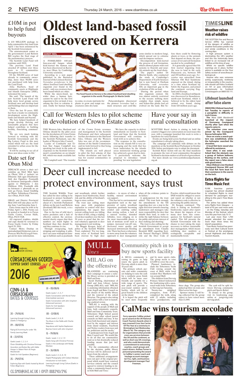 The Oban Times & Lochaber Times Preview Pages