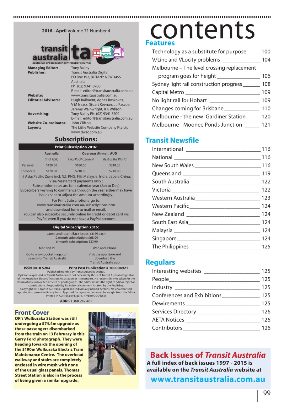 Transit Australia Preview Pages