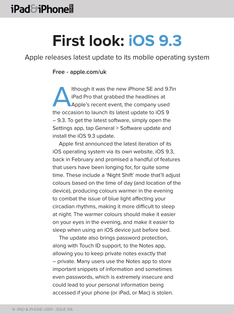 iPad and iPhone User Preview Pages