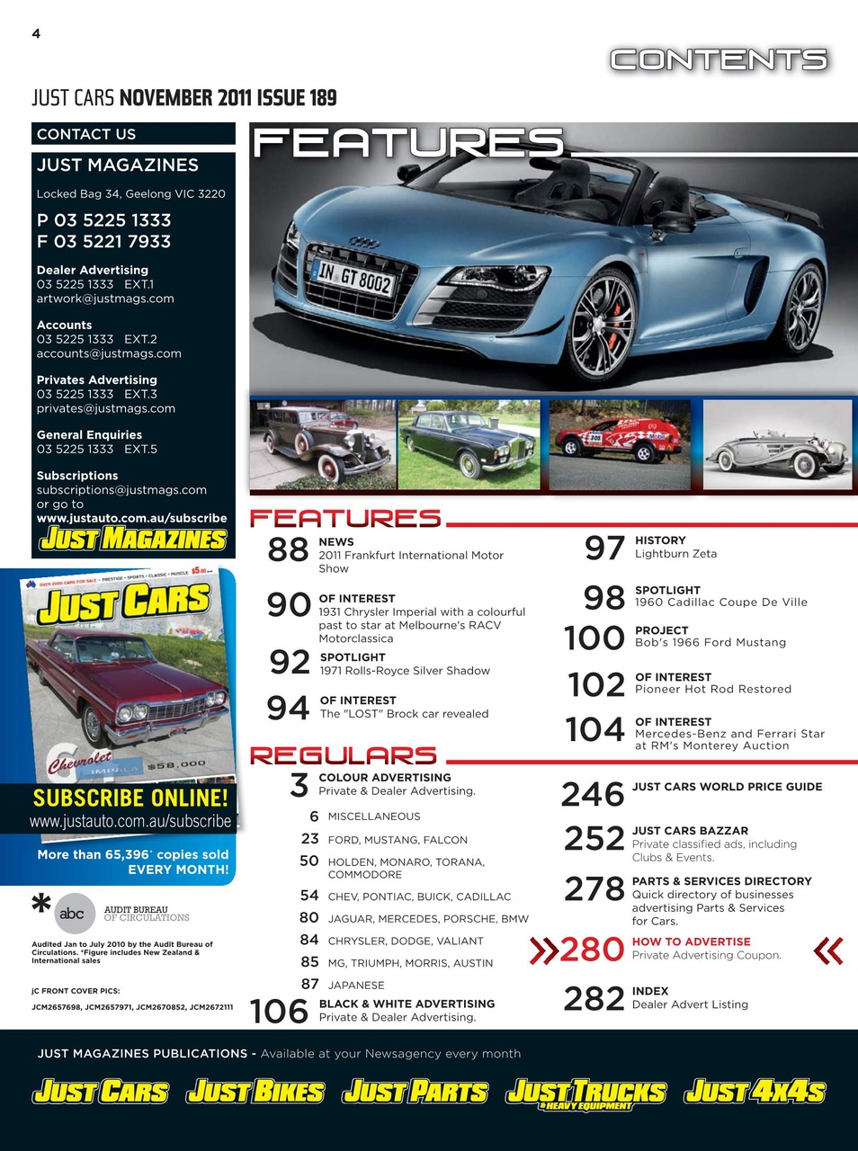 JUST CARS Preview Pages