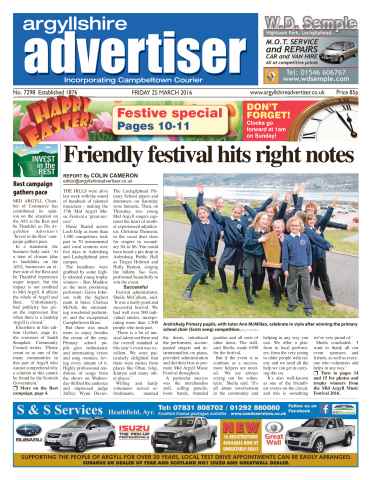 Argyllshire Advertiser issue 25th March 2016