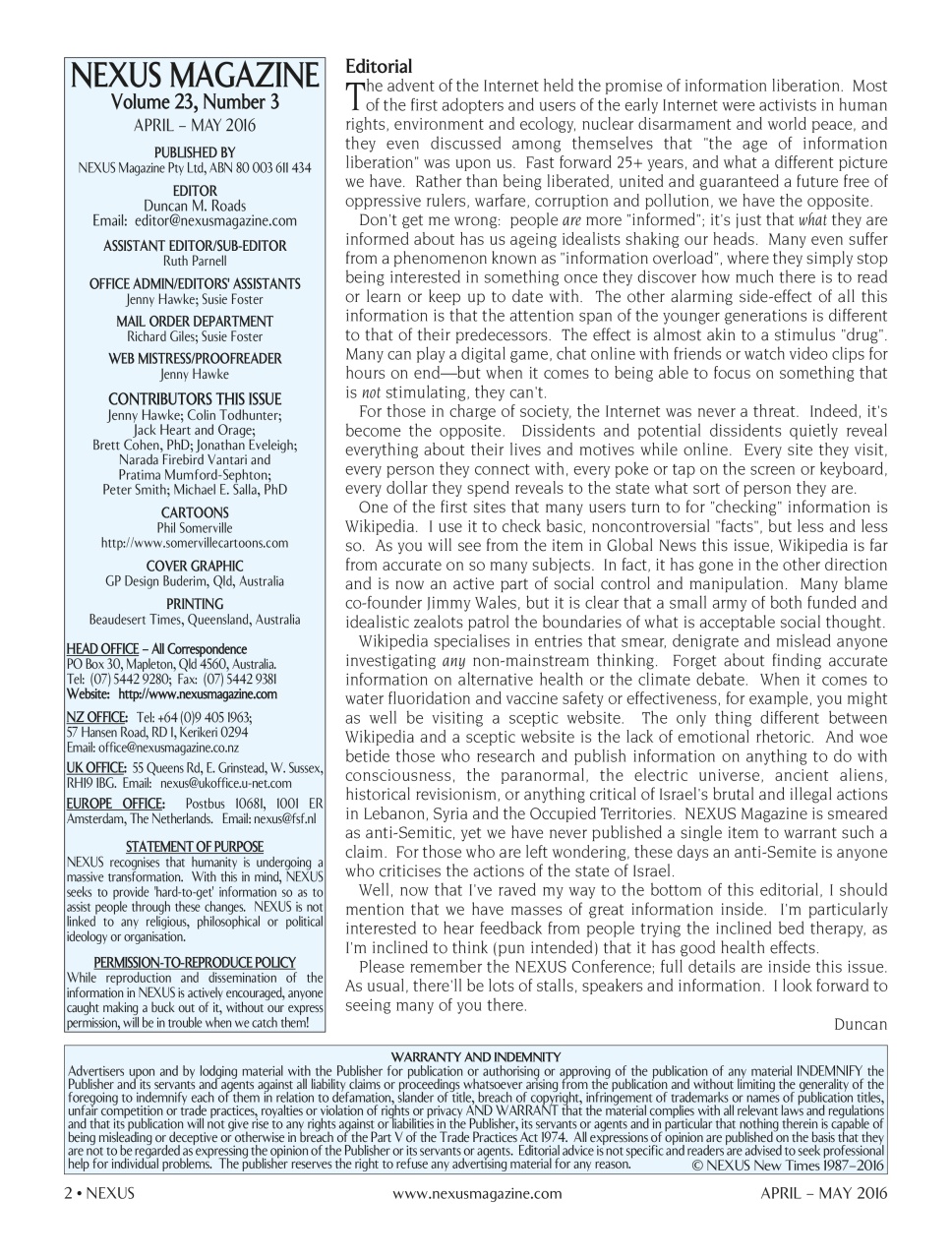 Nexus Magazine Preview Pages