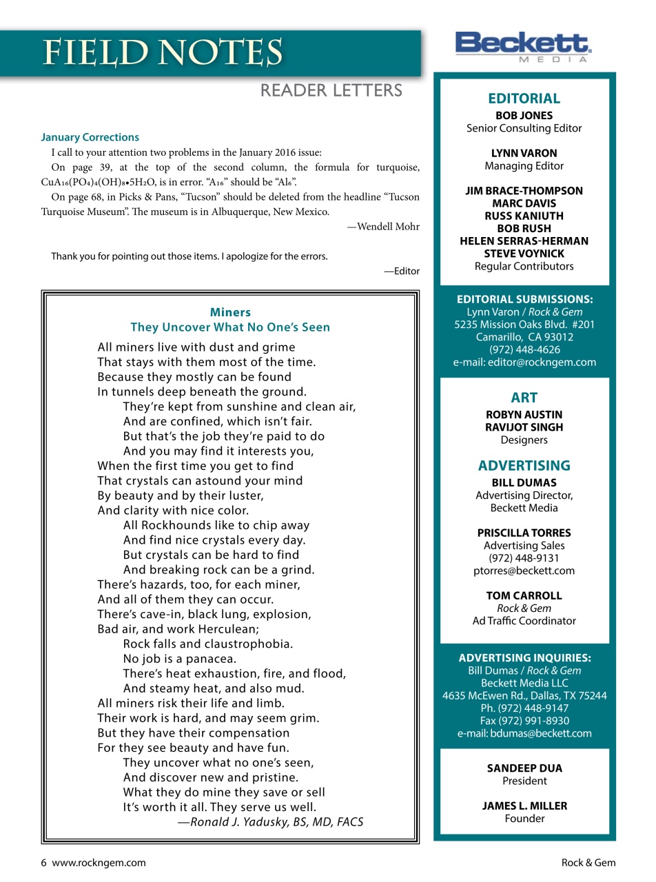 Rock&Gem Magazine Preview Pages