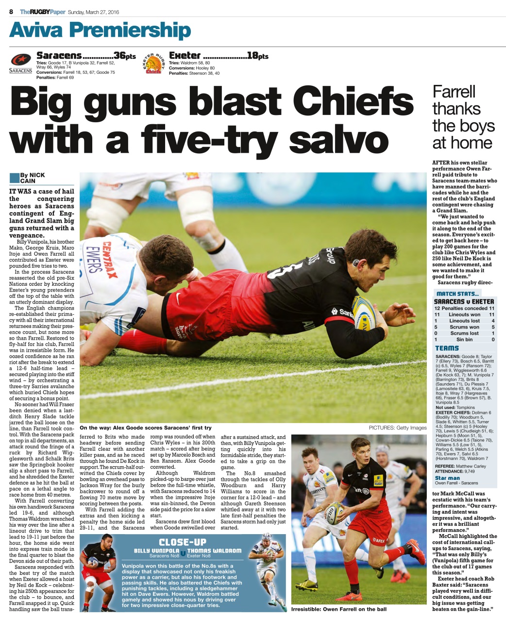 The Rugby Paper Preview Pages