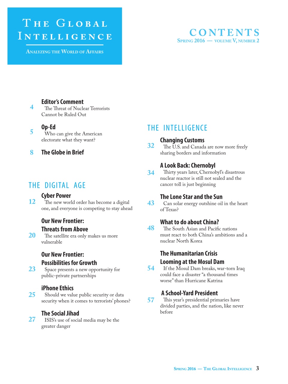 The Global Intelligence Preview Pages