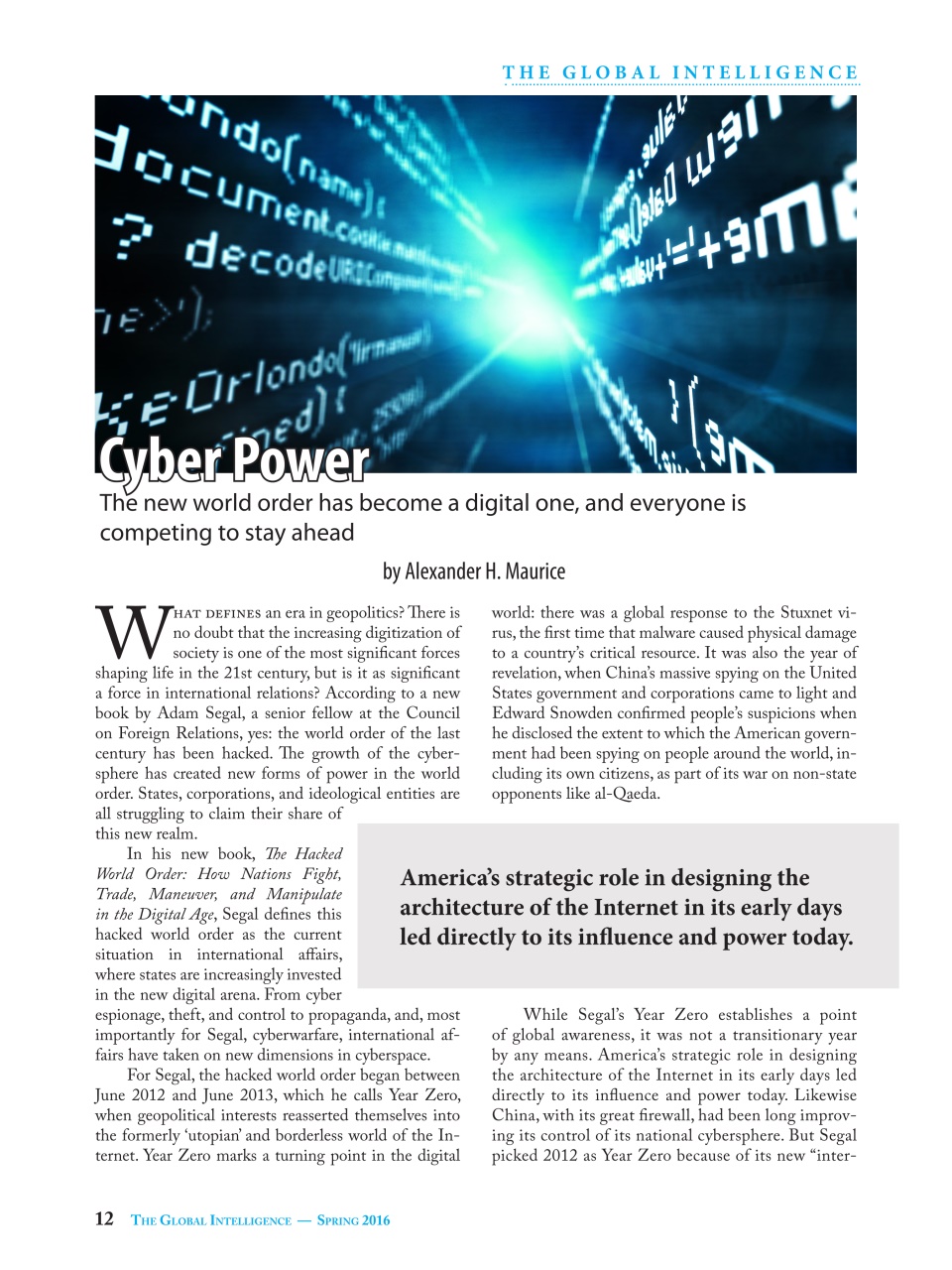 The Global Intelligence Preview Pages