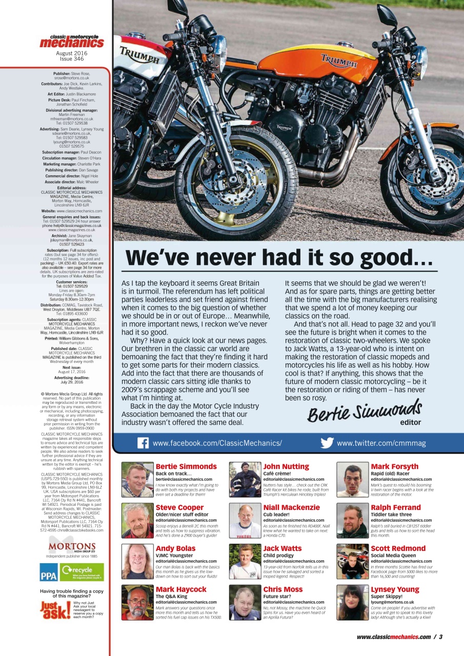 Classic Motorcycle Mechanics Preview Pages