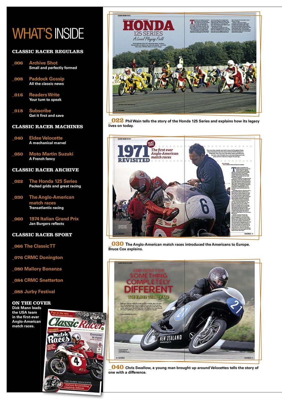 Classic Racer Preview Pages