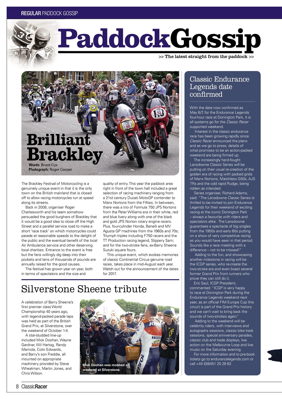 Classic Racer Preview Pages