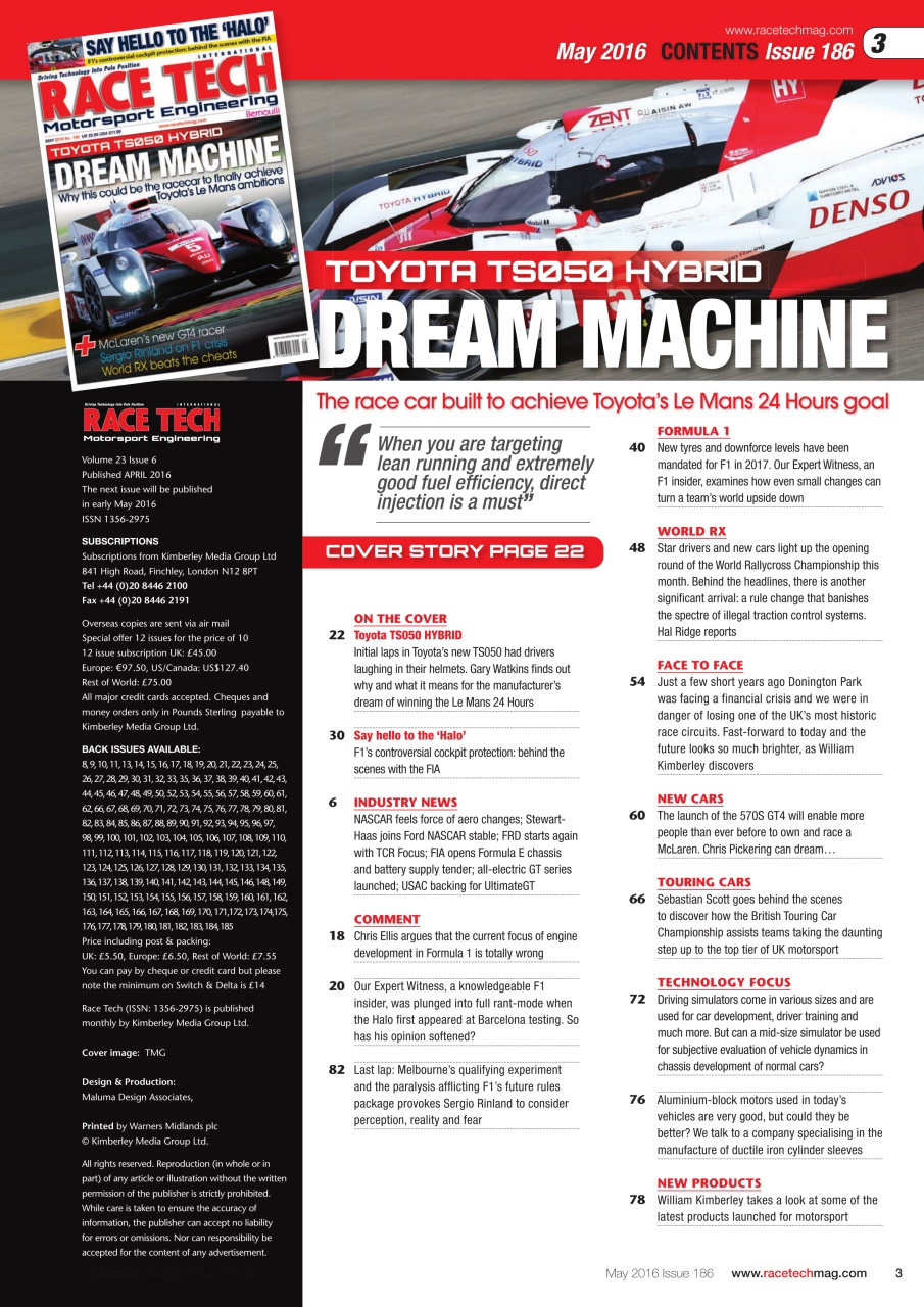 Race Tech Preview Pages