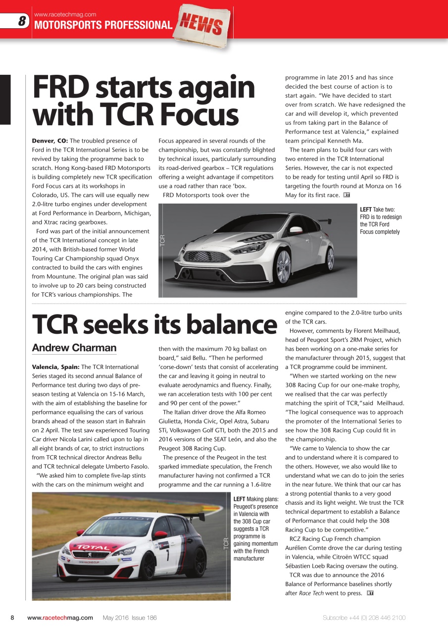 Race Tech Preview Pages