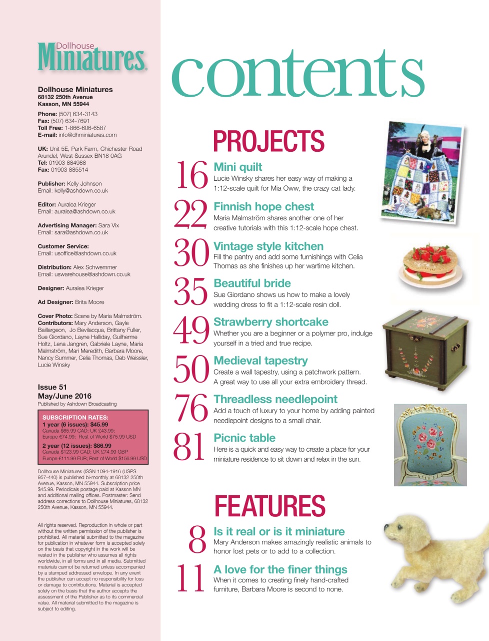 Dollhouse Miniatures Preview Pages