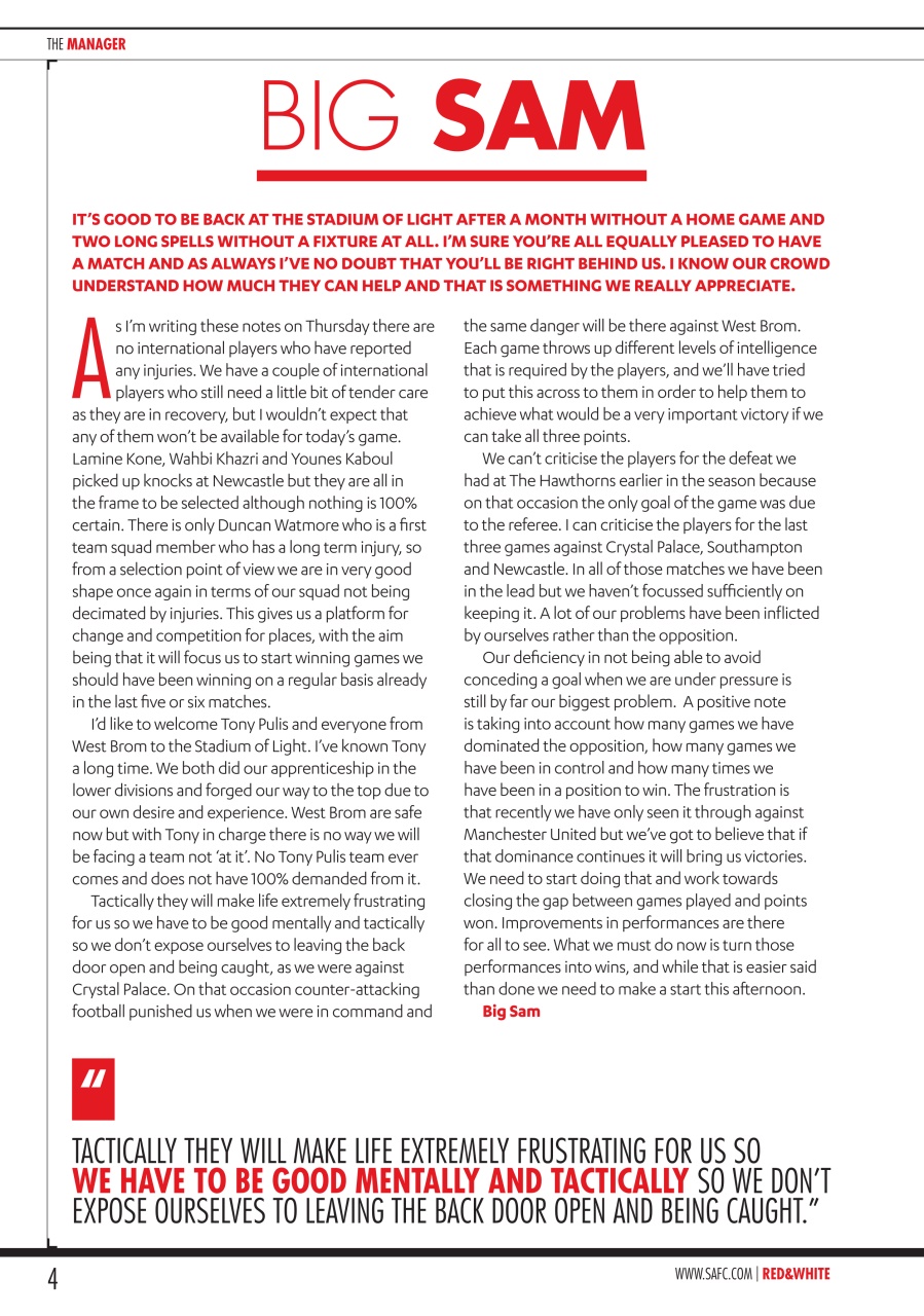 Sunderland FC Preview Pages