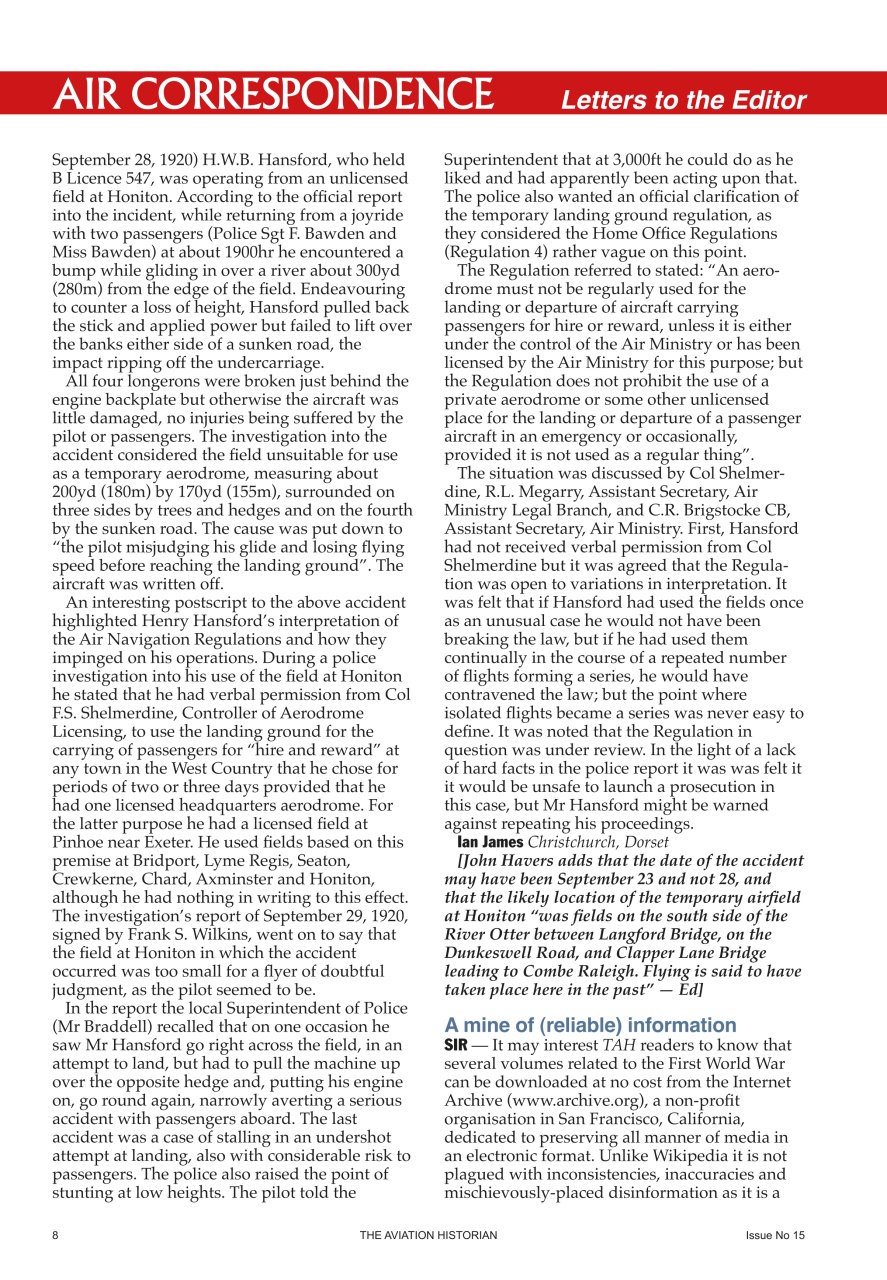 The Aviation Historian Magazine Preview Pages