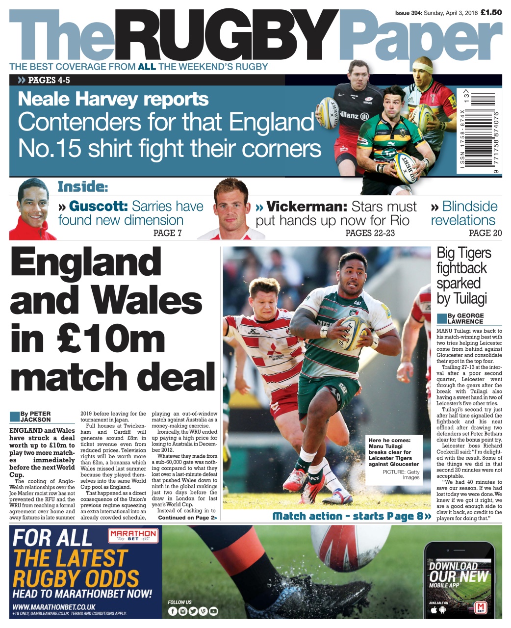 The Rugby Paper Preview Pages