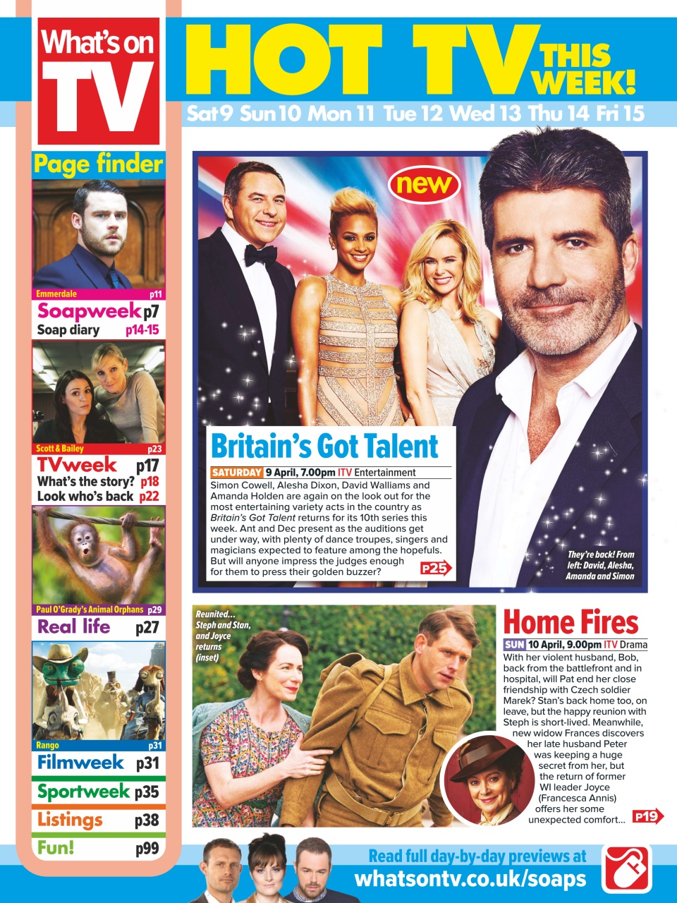 What's on TV Preview Pages