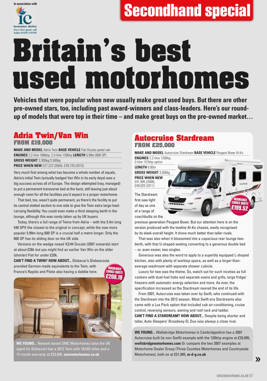 What Motorhome magazine Preview Pages