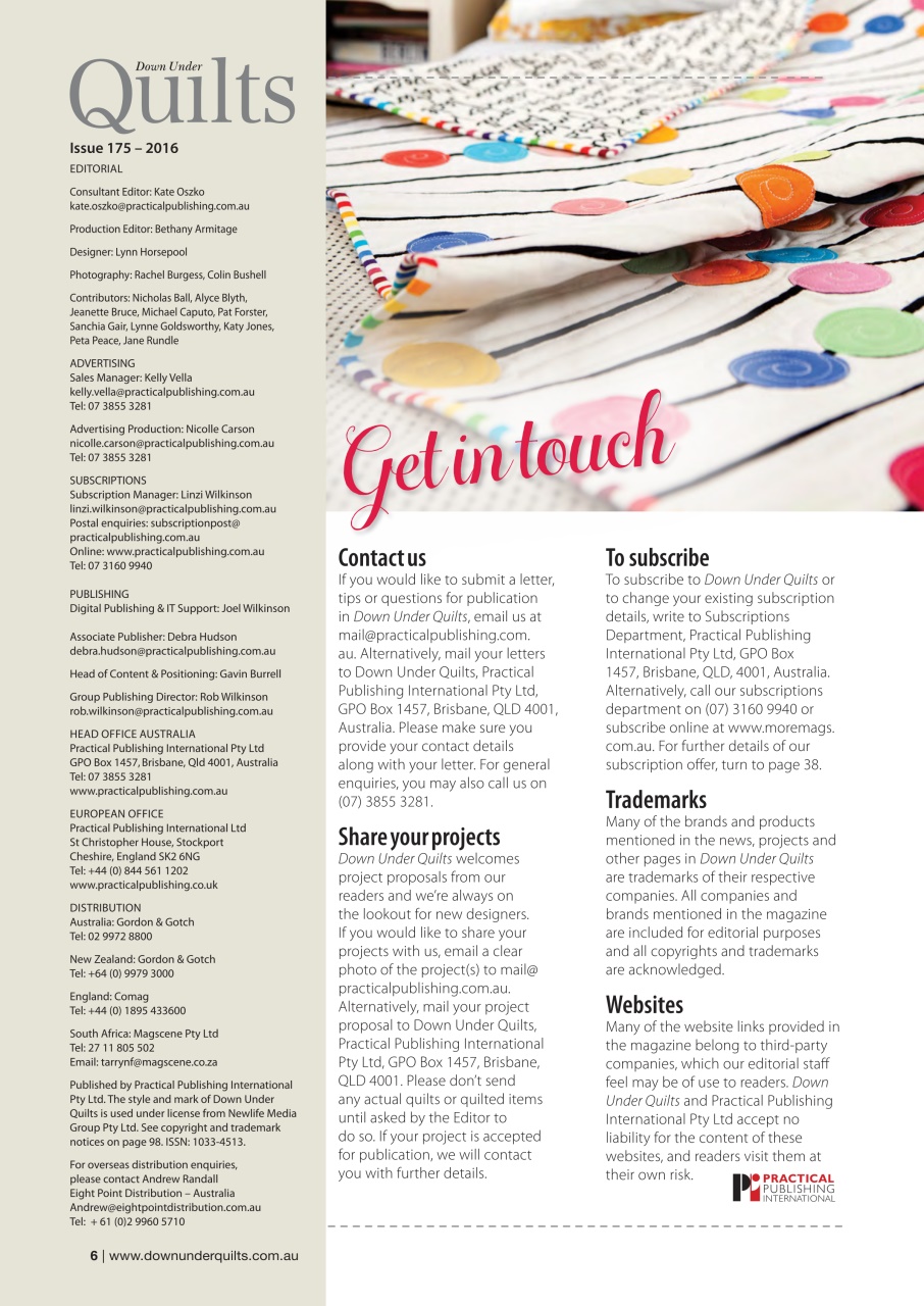 Down Under Quilts Preview Pages